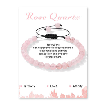 Lit Wall Rose Quartz Bracelets for Women 6mm Pink Quartz Crystal Bracelet Healing Crystal Bracelets Pink Beaded Bracelets Natural Stone Bracelets Rose Quartz Jewelry for Women