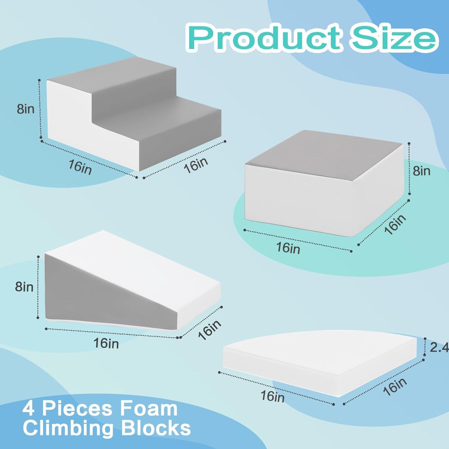 TODIBY Foam Blocks Climbing for Kids: Toddler Toys for Indoor and Outdoor Fun - Soft PU Leather Play Structure for Crawling and Sliding - Ideal for Playhouse and Play Gym Activities