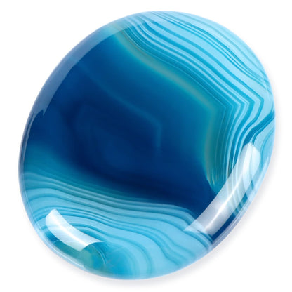 Artistone Blue Agate Crystal Thumb Worry Stones,Healing Crystal Polished Palm Pocket Chakra Gemstones for Anxiety,Stress,Reiki Gift 2.0"
