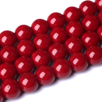4mm 90pcs Pomegranate Red Glass Beads Natural Round Loose Beads Crystal Energy Stone Healing Power for Jewelry Making 1 Strand 15" (4mm, Pomegranate Red Glass)