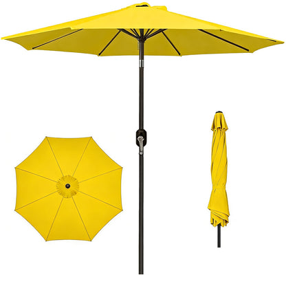 MAKE CHANGES 9FT Patio Umbrella 2 Pack, Set of 2 Outdoor Table Market Umbrella with Push Button Tilt & Crank, 8 Sturdy Ribs Waterproof UV Protection Fade-Resistant for Garden, Deck, Backyard, Pool