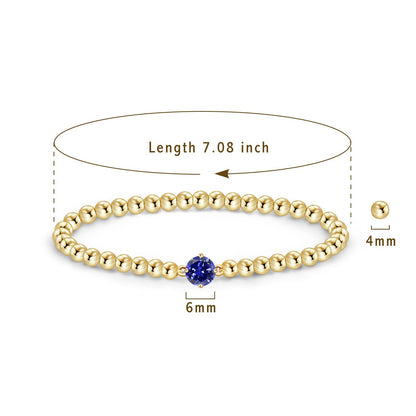 Free bird December Birthstone Bracelet Dainty Gold Beaded Bracelet Tanzanite Jewelry Gift for Christmas
