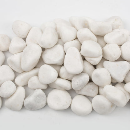LOOIOOJ 10lbs White River Rocks, Polished Pebbles for Plants, Garden, 1-2 Inch Decorative Stones, Ideal for Fish Tanks, Vases, Crafting, and Landscaping (Weight : 10 LB, Pure White)