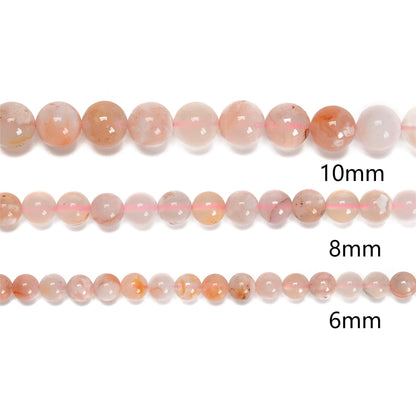 48Pcs 8mm Coffee Vein Agate Natural Round Loose Real Stone Beads Gemstone Genuine for DIY Hand Made Craft Jewelry Bracelet Earring Necklace String Making Energy Healing Power