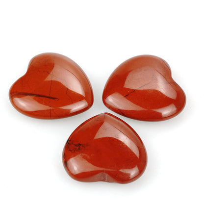 Marrywindix 15 Packs 0.8 Inches Healing Crystal Natural Red Jasper Heart Love Carved Palm Worry Stone Chakra Reiki Balancing