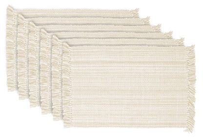 DII Variegated Tabletop Collection, Placemat Set, 13x19, Off-White, 6 Piece