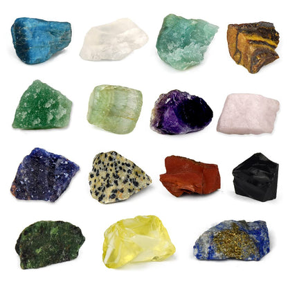 Marrywindix 15 Chakra Stone Tumbled Crystal Natural Rough Raw Healing Stone Set for Yoga, Meditation, Reiki, Healing and Energy Work
