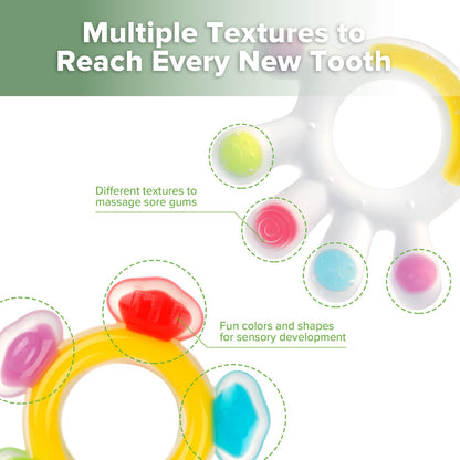 Haakaa Silicone Teether Set-Baby Freezer Teething Toy - Soft Cold Teether - Soothe Teething Pain & Itching Gums - Perfect Size-Baby Freezer Teething Toy - Soft Cold Teether