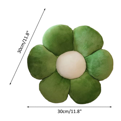 lannery Flower Plush Throw Pillows, Flower Floor Pillow Seating Cushion Toy for Reading, Room, Watching TV (11.8", Dark Green)