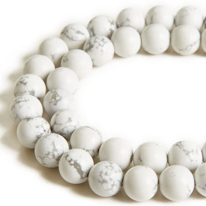 60pcs 6mm Howlite Beads Natural Gemstone Beads Round Loose Beads for Jewelry Making