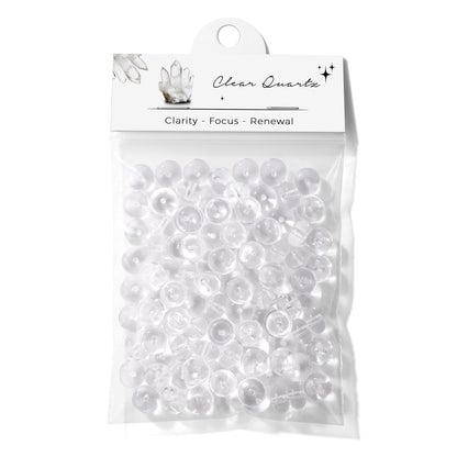 Raicegs 100pcs 5×8mm Rondelle Clear Quartz Beads Natural Gemstone Beads Abacus Disk Stone Loose Beads for Jewelry Making DIY Bracelets Necklace