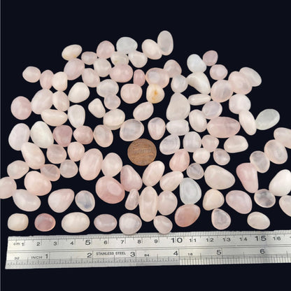 1,000 Carats Rose Quartz Handpicked Tumbled Stones Crystals Chips Bulk Pocket Stones for Healing, Reiki, Meditation, Witchcraft and Home Decorations (Rose Quartz)