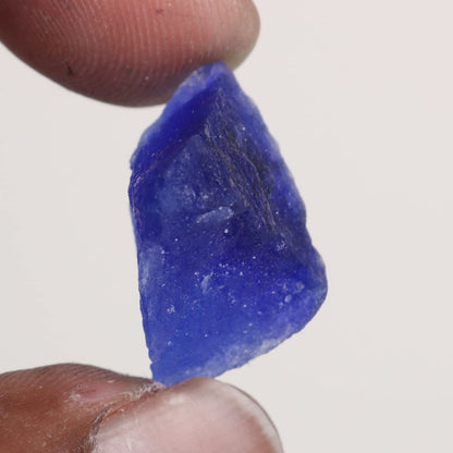 REAL-GEMS 19.00 Ct Natural Raw Blue Sapphire Gemstone Beads Loose Crystals for Jewelry Making DIY Necklace Gem Supplies