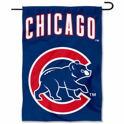 Chicago Baseball Team Walking Bear Double Sided Garden Flag