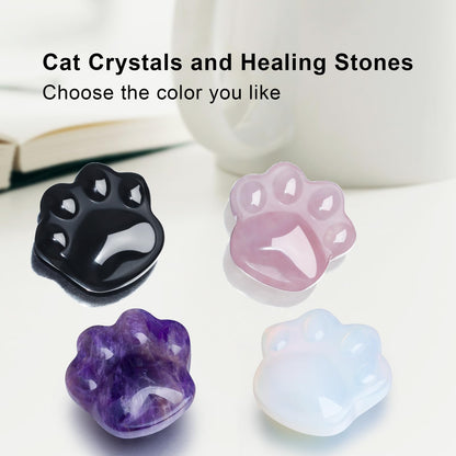 Cat Crystals Healing Stones, Rose Quartz Natural Worry Stone for Anxiety Stress Relief, Crystal Gifts for Cat Lover Women Men, Unique Gift for Meditation Energy Balance Crystal Decor (Rose Quartz)
