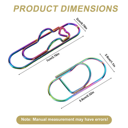 Fukaisu 30pcs Metal Pen Clips for Notebooks, 2 Styles Colorful Paperclip Pen Loop Holders Study Stationery Accessories for Book Journals Planners Office & School Supplies
