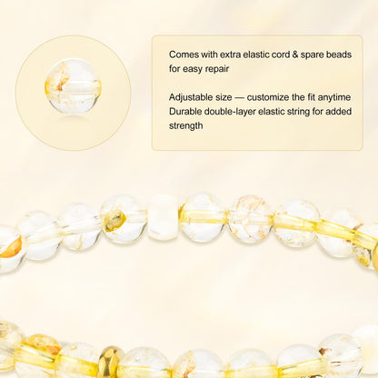 MesoAura Natural Garnet Bracelet – handmade Crystal Healing Jewelry for Women & Men – Root Chakra Balance, Vitality & Courage Energy Stone – Zodiac Capricorn Aquarius – Spiritual Gemstone Beaded Bracelet (Solar Plexus Chakra – Citrine Rhapsody bracelet)