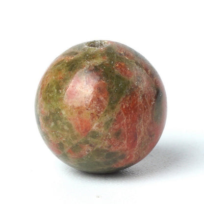 100Pcs Natural Stone 8mm Unakite Round Loose Gemstone Energy Healing Beads Hole Size 1mm DIY Smooth Beads for Bracelet Necklace Earrings Jewelry Making