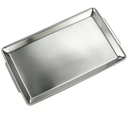 15.8" x 9.5" Large Serving Platters, Stainless Steel Heavy-Duty Large Serving Trays, Silver Rectangular Plates for Food, Fruit, Party, Wedding, Christmas, Chip and Scratch Resistant