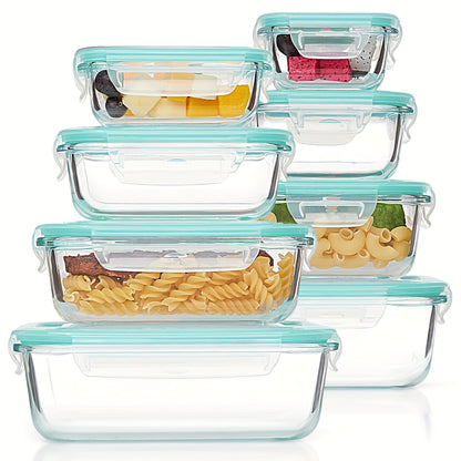16pcs Sealed Glass Food Storage Containers, Lunch Boxes, Microwave Ovens, Ovens - Perfect For Salads, Fruits, Vegetables, And Sandwiches, Lunch Boxes | Sealed Storage | Durable Glass, Food Storage Containers (8 Lids+8 Containers)