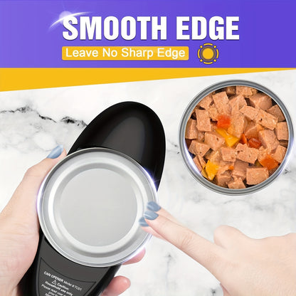One-Touch Automatic Electric Can Opener with One-Touch Operation & Smooth Edge Safety - Compact Battery-Powered (AA) Design for Arthritis & Seniors, Ergonomic Easy-Grip Lever, Effortless Opening for Limited Dexterity, Ideal Easter Gift for Elderly &