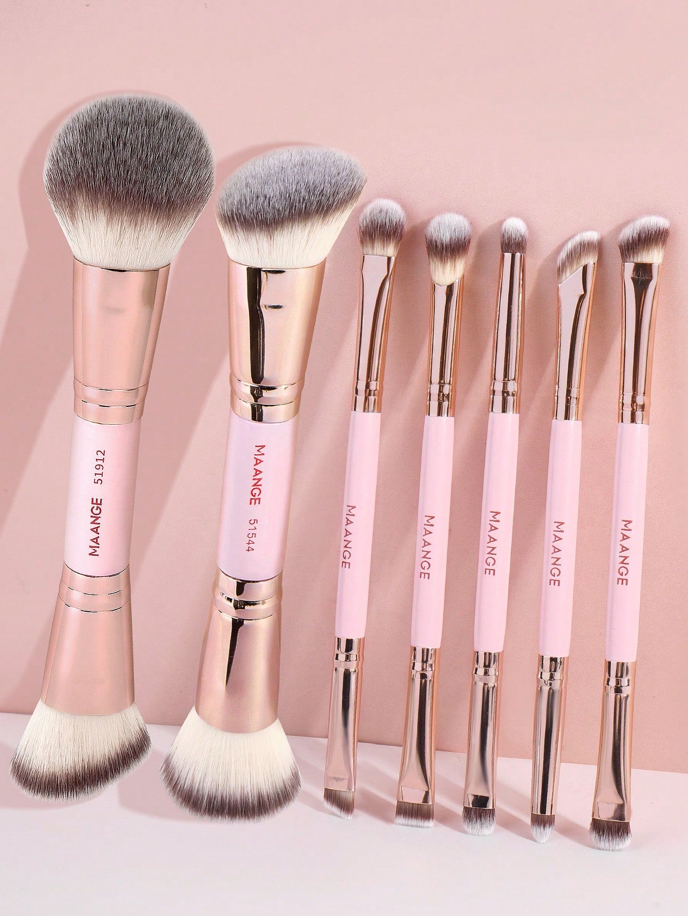 MAANGE 2pcs/5pcs/7pcs/20pcs/41pcs Makeup Tools Set Twin Head Makeup Brush Set With Blush Brush Foundation Brush Finishing Brush Loose Powder Brush Makeup Tools For Traveling