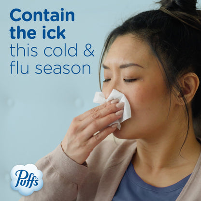 Puffs Plus Lotion Facial Tissue, 4 Mega Cube Boxes, 72 Tissues Per Box