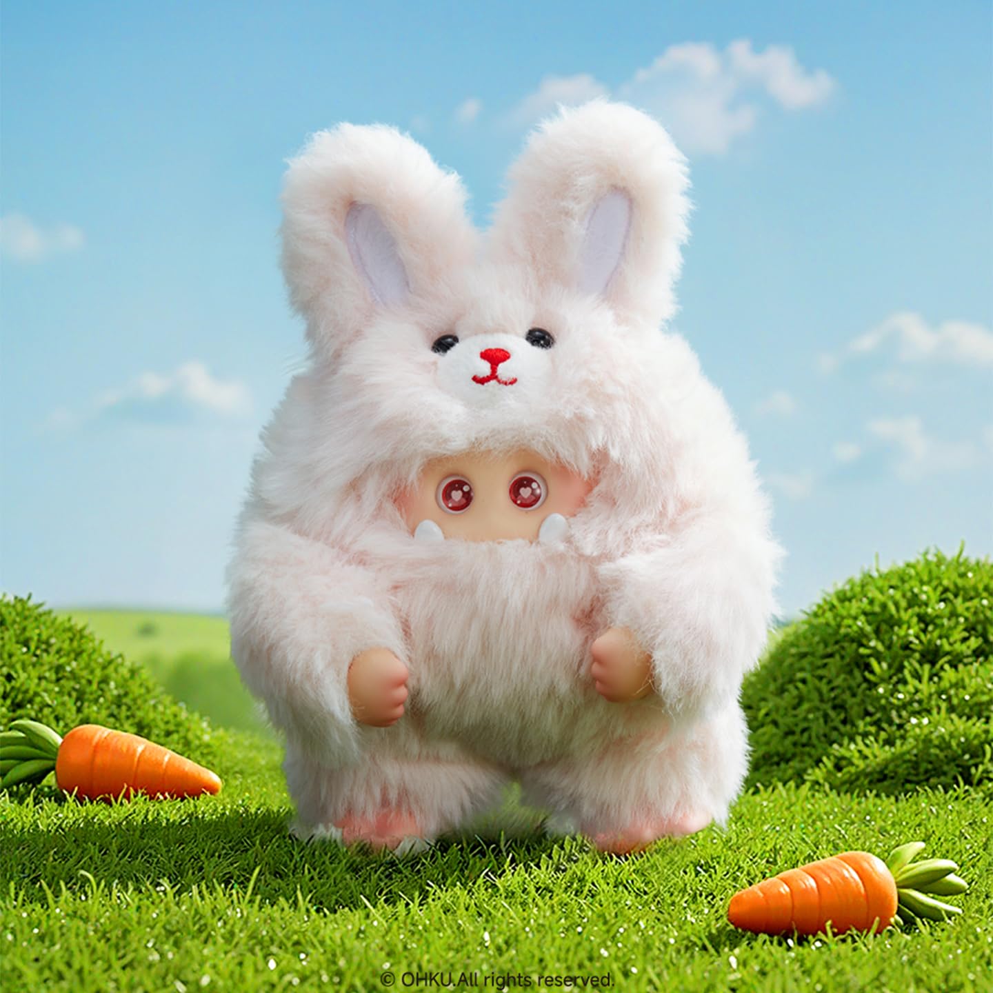 OHKU Giggle Monster Furry Forest Series Vinyl Plush Blind Box Random Design Action Figures Collectible Toys Home Decorations Holiday Birthday Gifts (Single)