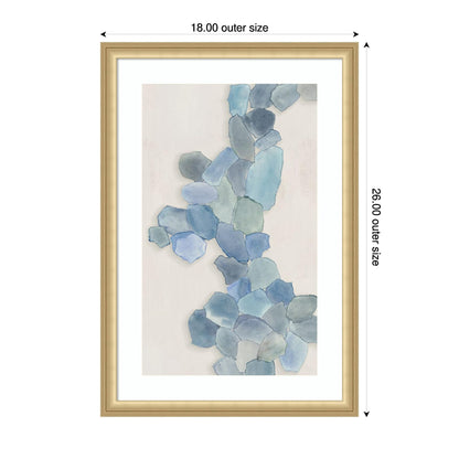 Amanti Art Framed Wall Art Print 26x18 Soft Blue Mosaic Cascade by Hannah Dawson, Abstract Wall Art, Modern Decor, Medium Poster Painting Artwork for Living Room, Bedroom, Bathroom, Kitchen, Office