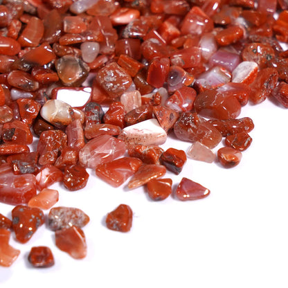 gemshan 2lb Carnelian Chips Natural Crushed Crystal Chip Bulk 7mm-9mm Tumble Healing Crystal Stone for Aquarium Vase Plant Decoration Jewelry DIY