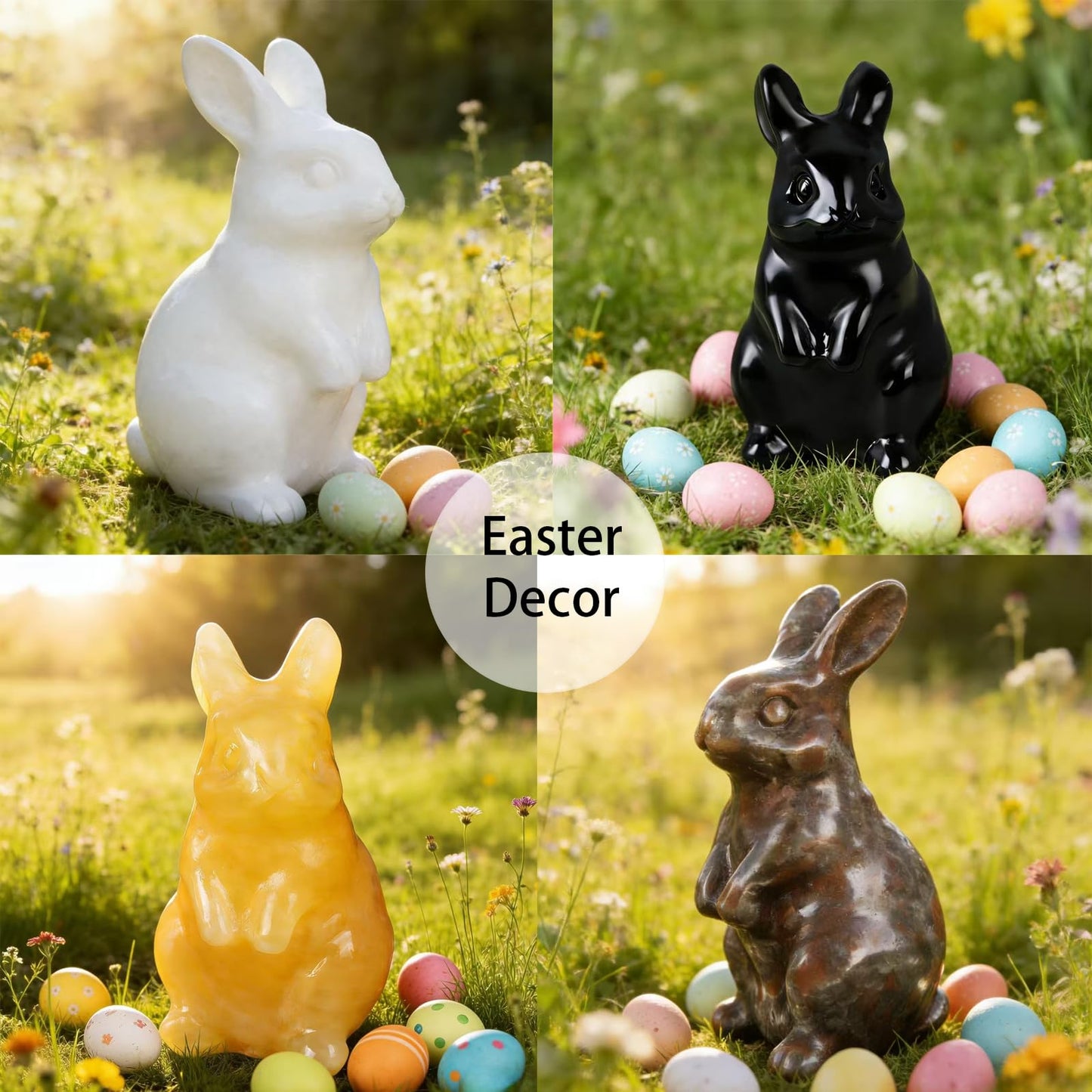 QLRSUXN Yellow Calcite Bunny Figurine,Hand-Carved Rabbit Statue for Home Decor,1.6" Healing Crystal Desk Ornament, Easter Gift for Women Men,Lucky Feng Shui Charm for Office,Cute Animal Spirit Totem