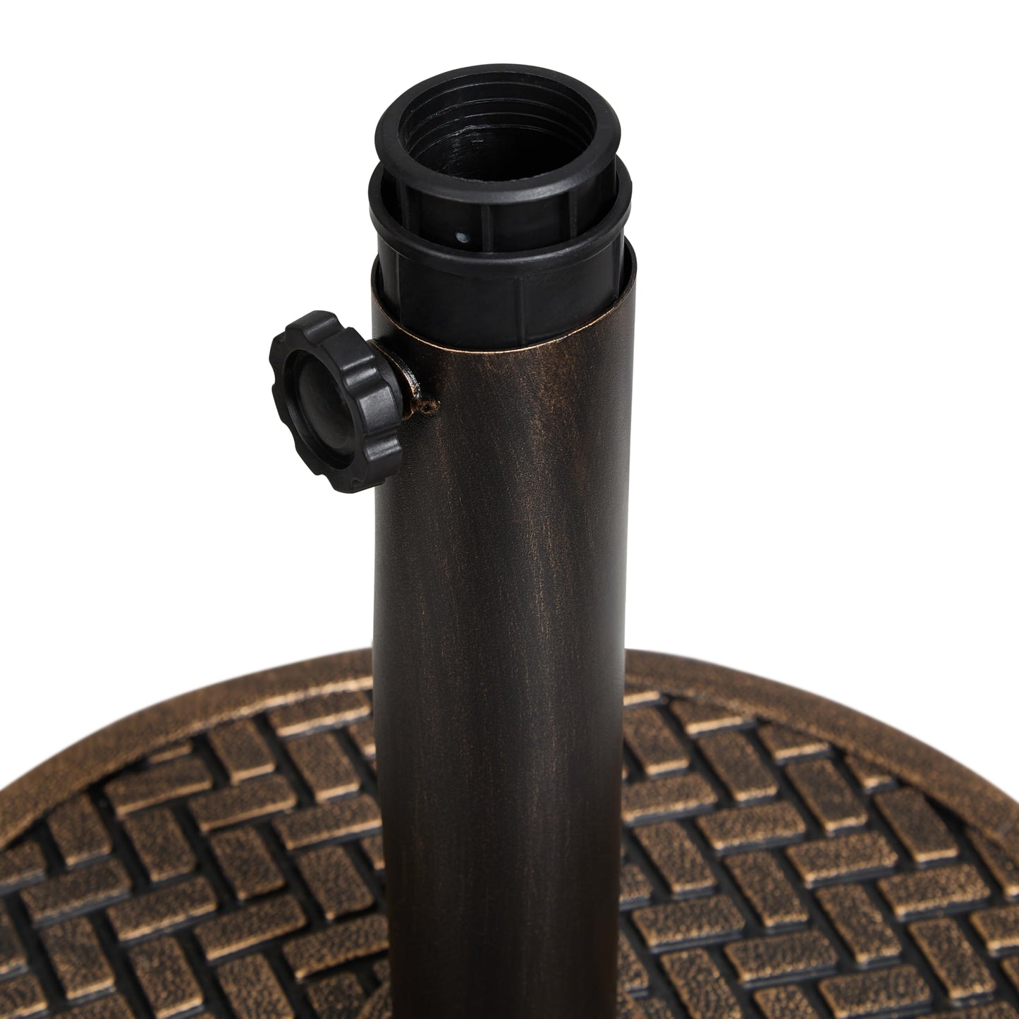 Backyard Expressions 26.5 Lb Umbrella Stand, Patio Umbrella Base, 15 in Diameter, Bronze