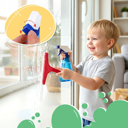 Meland Kids Cleaning Set - 8Pcs Toddler Broom and Toy Vacuum Cleaner, Pretend Play Children House Cleaning Toys, Christmas Birthday Gift for Girls and Boys