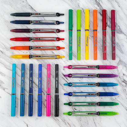 PILOT Precise V5 Stick Liquid Ink Rolling Ball Stick Pens, Extra Fine Point (0.5mm) Assorted Ink Colors, 7-Pack Pouch (26015)