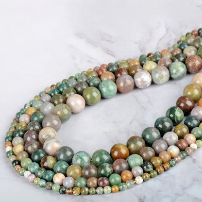 CMBYN 4mm 200pcs Natural Stone Round Beads Indian Agate Genuine Stone Beading Loose Gemstone DIY Charm Smooth Beads for Bracelets Necklaces Earrings Hole Size 1mm (Indian Agate 4mm)