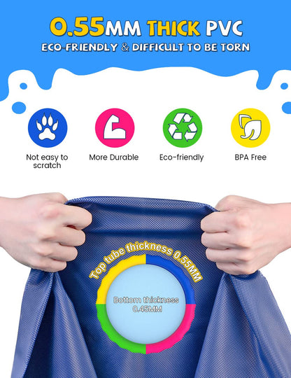 VISTOP Non-Slip Splash Pad for Kids and Dog, Thicken Sprinkler Pool Summer Outdoor Water Toys - Fun Backyard Fountain Play Mat for Baby Girls Boys Children or Pet Dog (67 inch, Red&Yellow&Green&Blue)