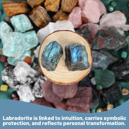 1.1lb Bulk Raw Labradorite Rough Crystal-Natural Labradorite Raw Stones Crystal for Tumbling, Cabbing, Fountain Rocks, Decoration, Polishing, Wire Wrapping, Wicca & Reiki Crystal Healing