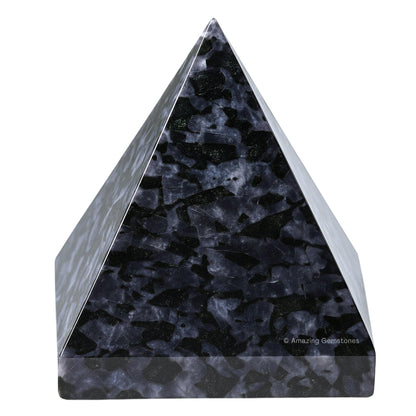 Amazing Gemstone Indigo Gabbro Pyramid Crystal Healing Stones - 1.5" Great Pyramid Figurine of Natural Stone Pyramid for Meditation, Reiki, Chakra Balancing and Crystal Pyramids Grid