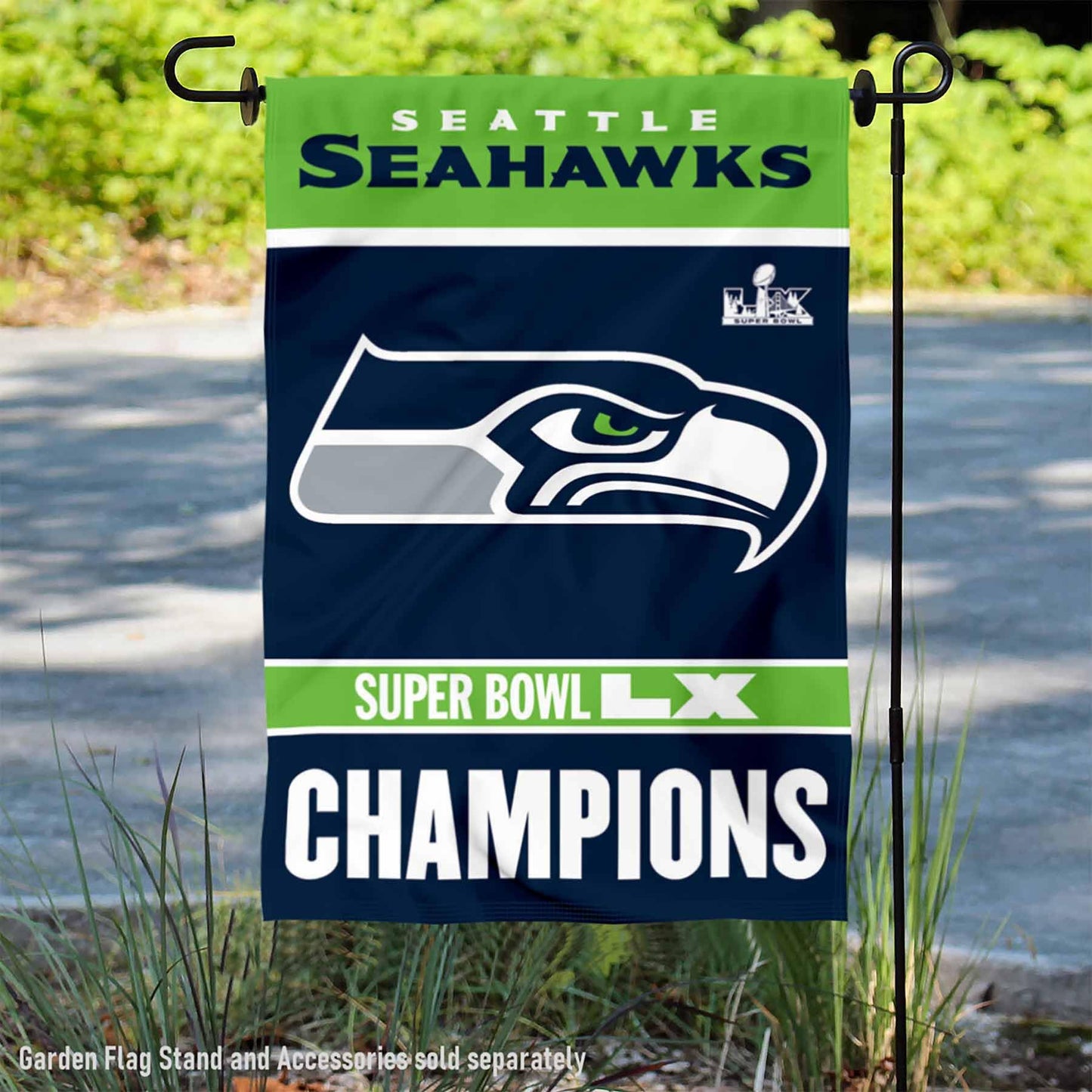 Seattle Seahawks Super Bowl LX Champions Yard Garden Banner Flag