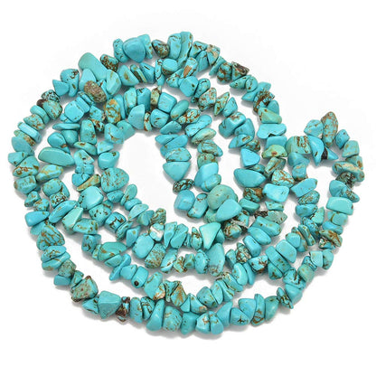 PLTbeads Gemstone Chips Natural Green Turquoise 3-5mm Healing Crystals Waist Bracelets Necklace Kit Irregular Stone DIY Crafts Design Jewelry Making Approxi 32 inch