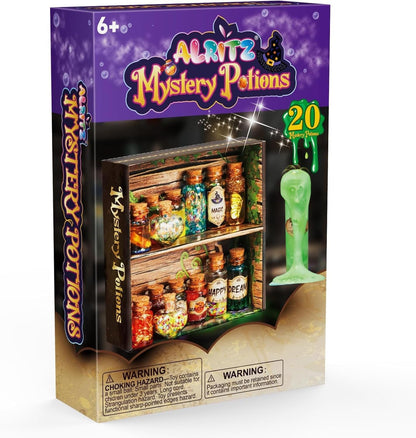 Alritz Mystery Potion Kits for Kids, 20 Magic Mix Witch Potion Bottles, Happy Birthday Party Craft Ornaments Toys Gift for Boys Girls Age 6 7 8 9 10 11+ Indoor Outdoor Party Decor