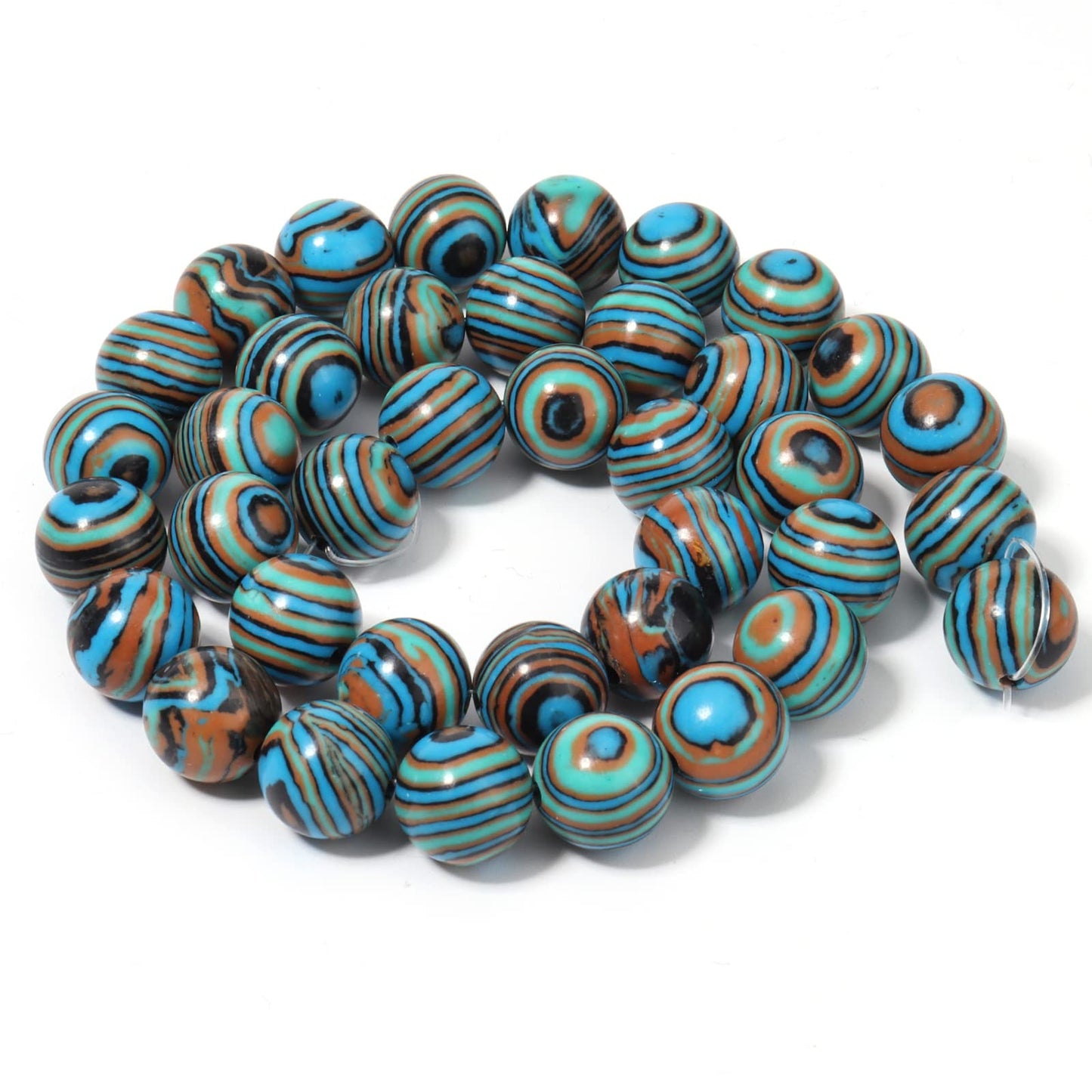 60pcs 6mm Natural Stone Beads Blue Malachite Beads Energy Crystal Healing Power Gemstone for Jewelry Making, DIY Bracelet Necklace