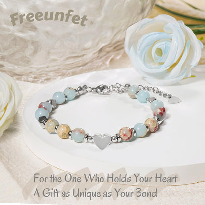 Freeunfet Teacher Appreciation Gifts Beaded Bracelets for Women Natural Stone Bracelets Jewelry Stress Relief Gifts For Women Graduation