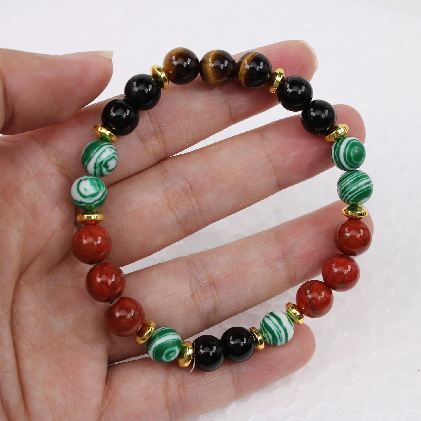 Long tiantian 3 PCS Money Bracelets Wealth Attraction for Women Green Jade Bracelet Feng Shui Bracelets Crystal Protection Jewelry Spiritual Gifts