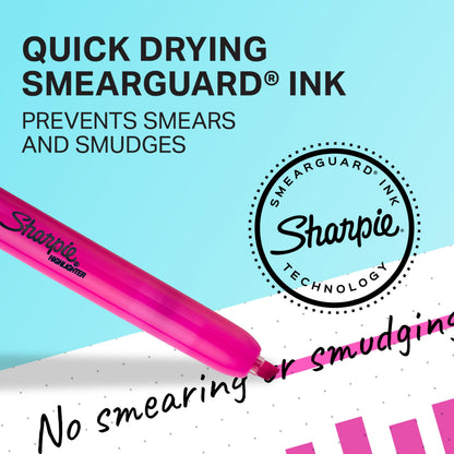 Sharpie Retractable Highlighters, Chisel Tip, Fluorescent Yellow, 12 Count