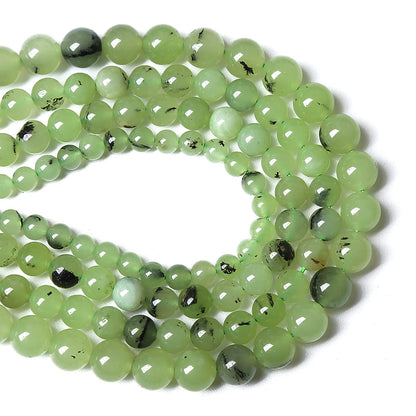 45pcs 8mm Natural Prehnite Jade Stone Round Loose Spacer Beads for DIY Jewelry Making Necklaces Bracelets Healing Energy Beads (8mm, Prehnite Jade)
