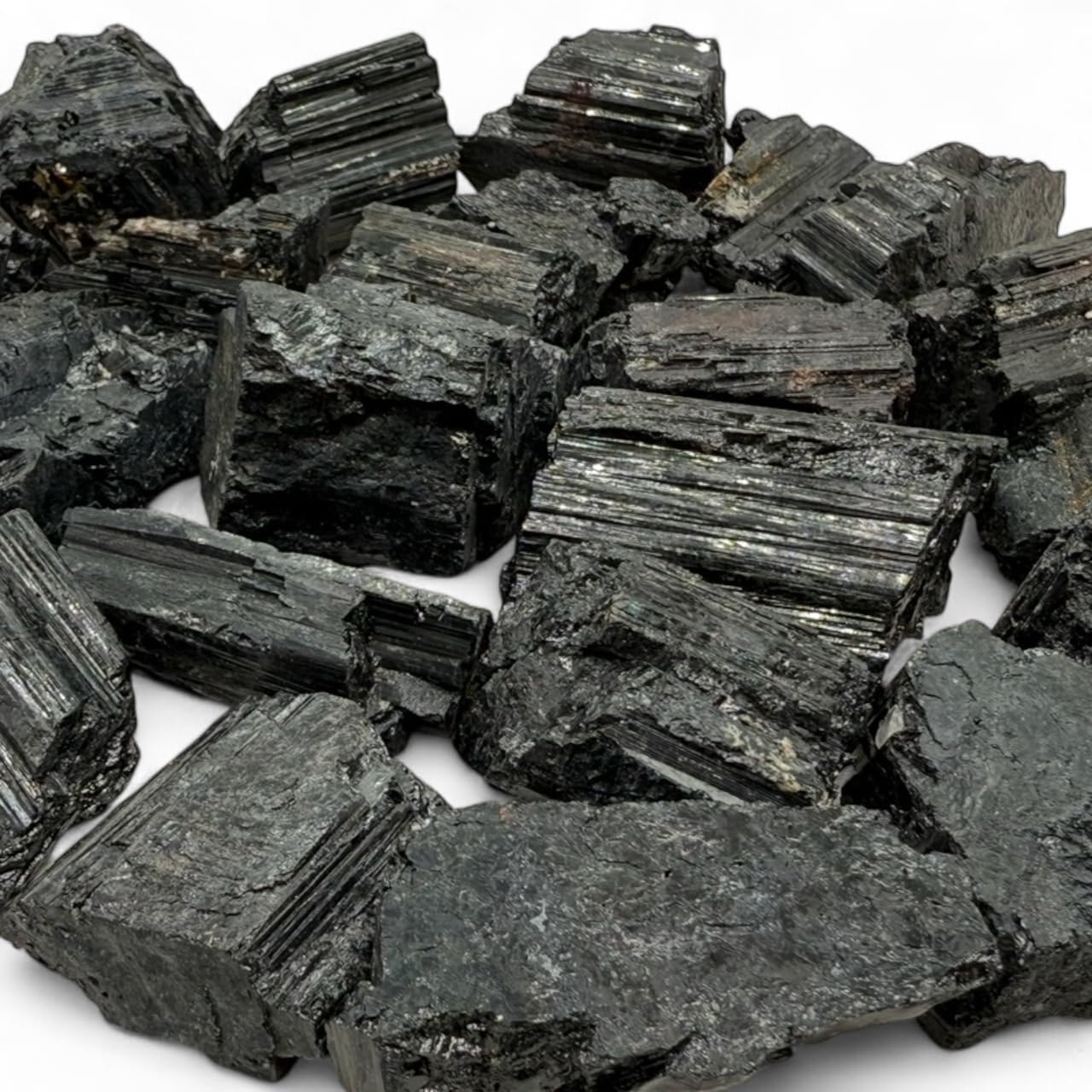 Rough Black Tourmaline Crystals - Raw Natural Black Tourmaline Stones Bulk - Crystal Healing (1-2", 3, count)