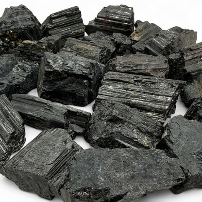 Rough Black Tourmaline Crystals - Raw Natural Black Tourmaline Stones Bulk - Crystal Healing (1-2", 3, count)
