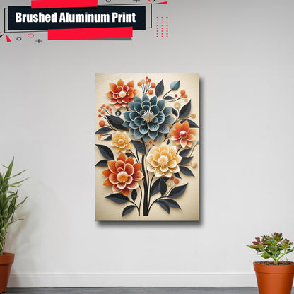 Scandinavian Folk Art, Black and Beige Abstract Botanical Wall Art for Scandinavian Home Decor, Wall Art, Art Print