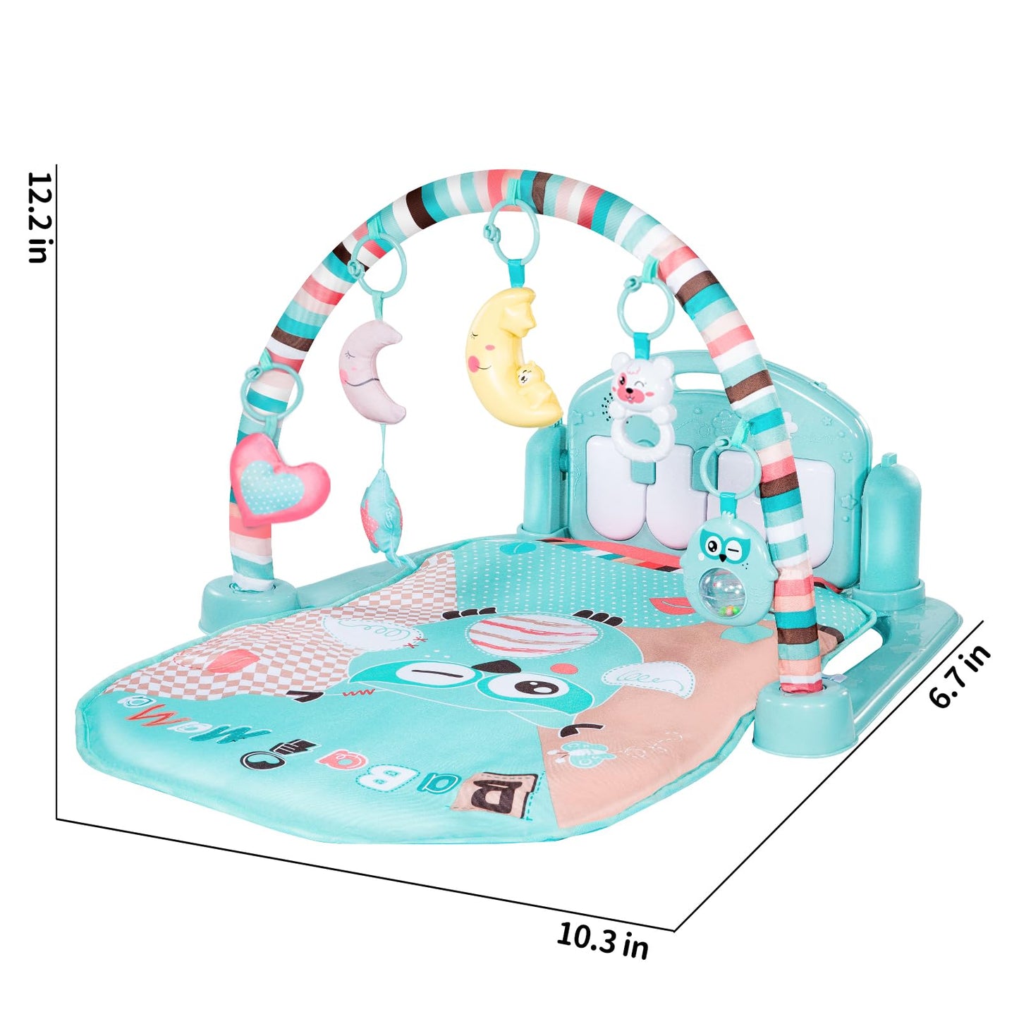 TEMI Baby Gym Toys & Activity Play Mat, Kick and Play Piano Gym Center with Music and Lights, Electronic Learning Toys for Infants, Toddlers, Newborn, Girls and Boys Ages 1 to 36 Months